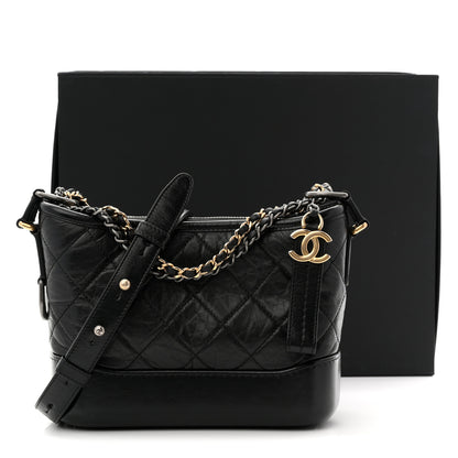 Chanel Aged Calfskin Quilted Small Gabrielle Hobo Black 23 of 23
