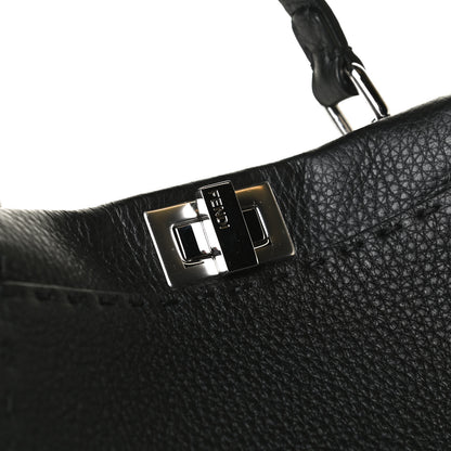 Fendi Cuoio Romano Selleria Bi-Color Mini Peekaboo Iconic Satchel Black Mou 12 of 15