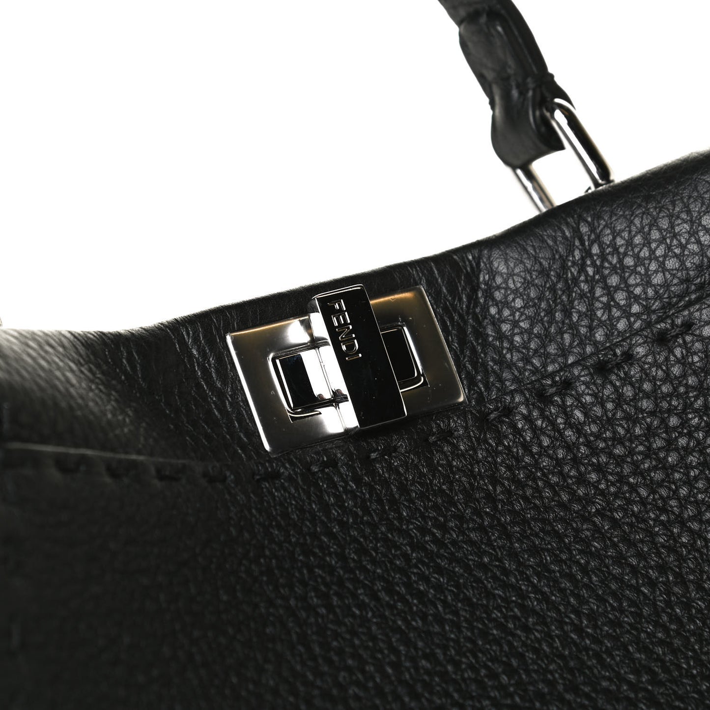 Cuoio Romano Selleria Bi-Color Mini Peekaboo Iconic Satchel Black Mou