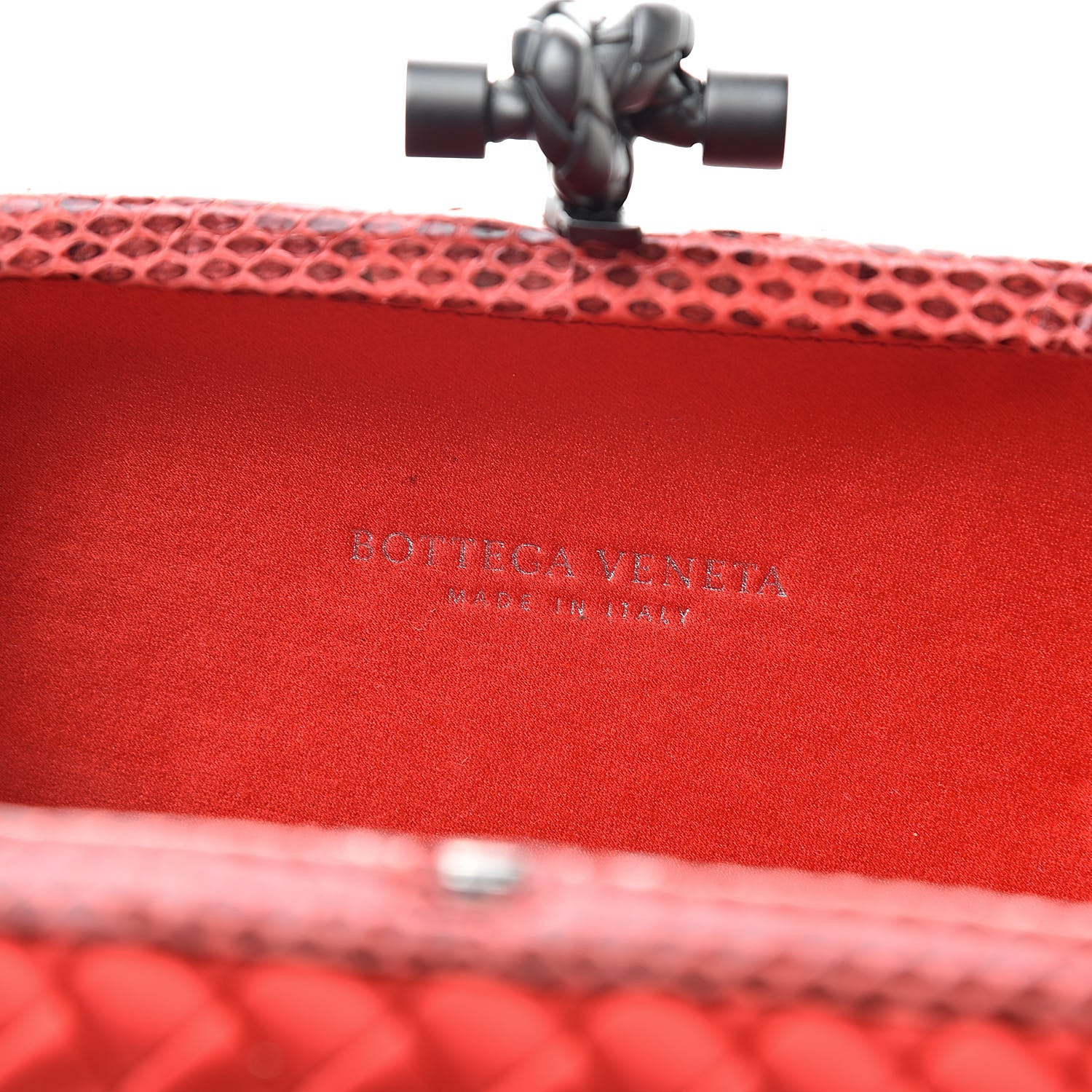 Bottega Veneta Satin Intreccio Impero Ayers Knot Clutch Red 6 of 6
