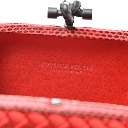 Bottega Veneta Satin Intreccio Impero Ayers Knot Clutch Red 6 of 6