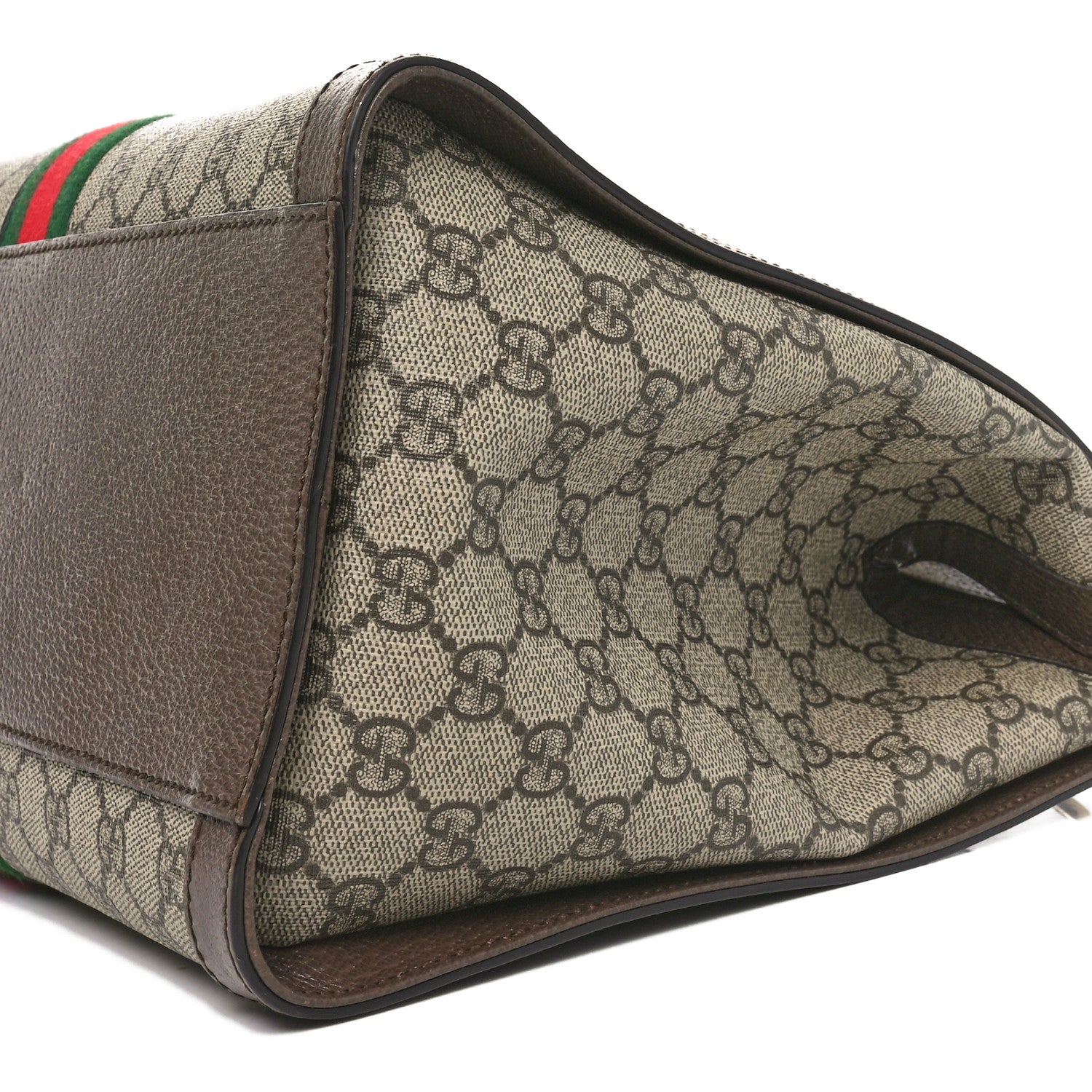 Gucci GG Supreme Monogram Web Medium Ophidia Tote Bag Brown 10 of 10