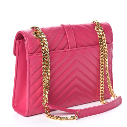 Saint Laurent Lambskin Matelasse Medium Monogram Satchel Fuchsia 3 of 10