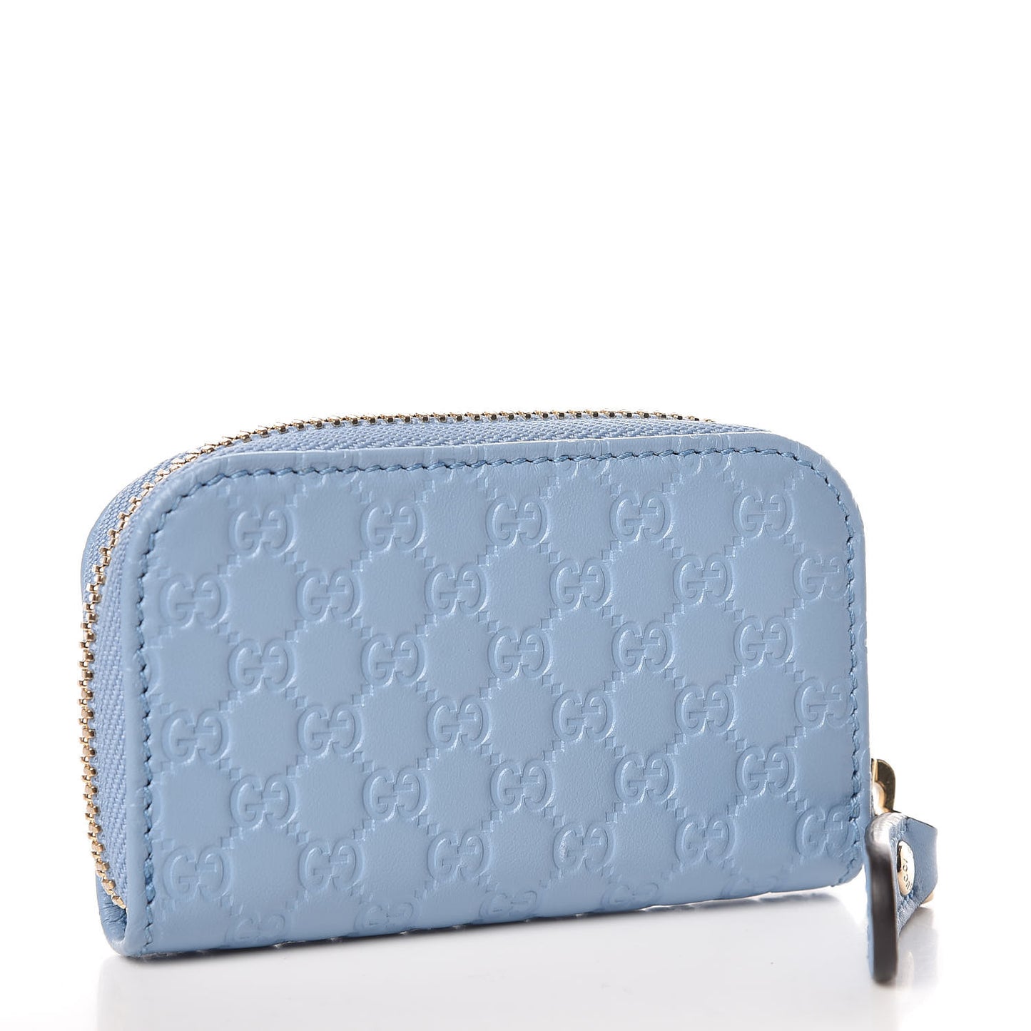Guccissima Zip Around Card Case Blue