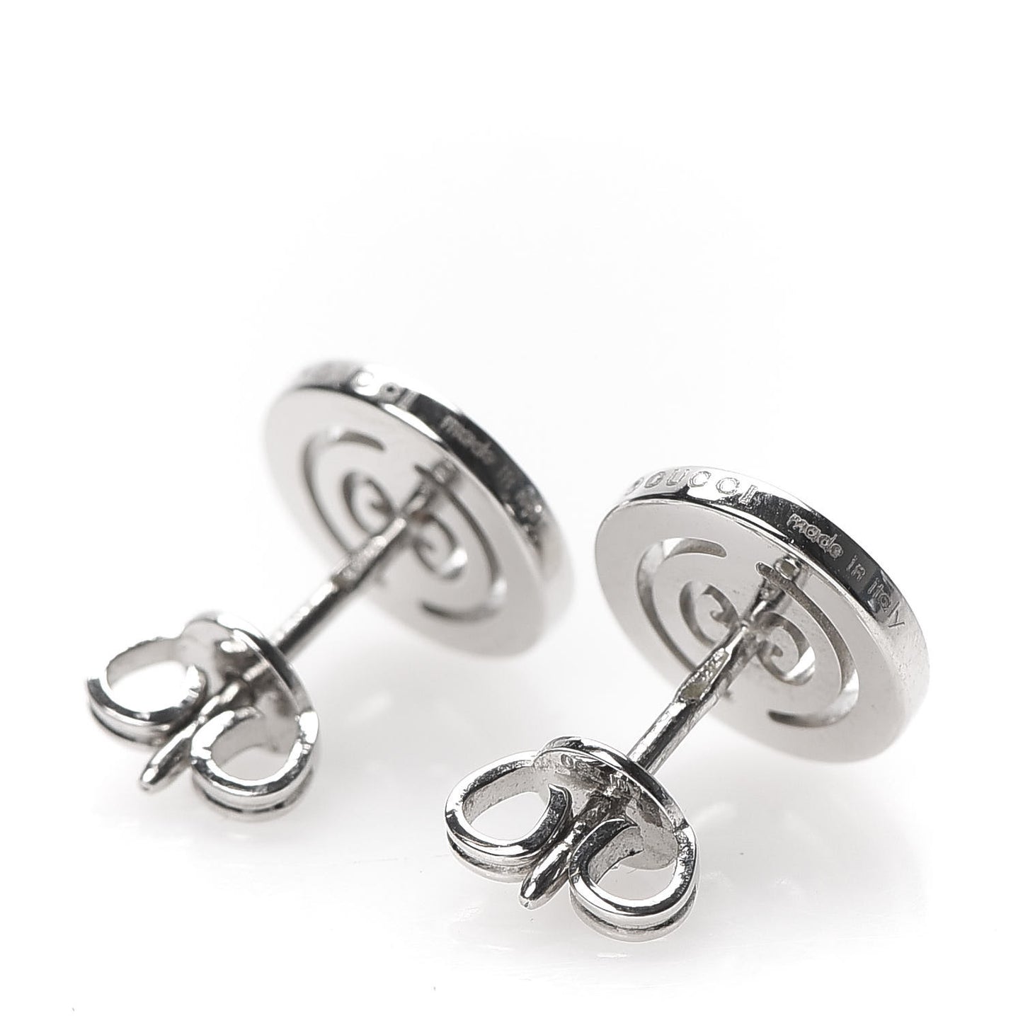 18K White Gold Diamond Icon Twirl Stud Earrings