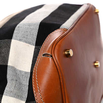 Burberry Canvas Mega Check Traveler Tote Dark Tan 8 of 36