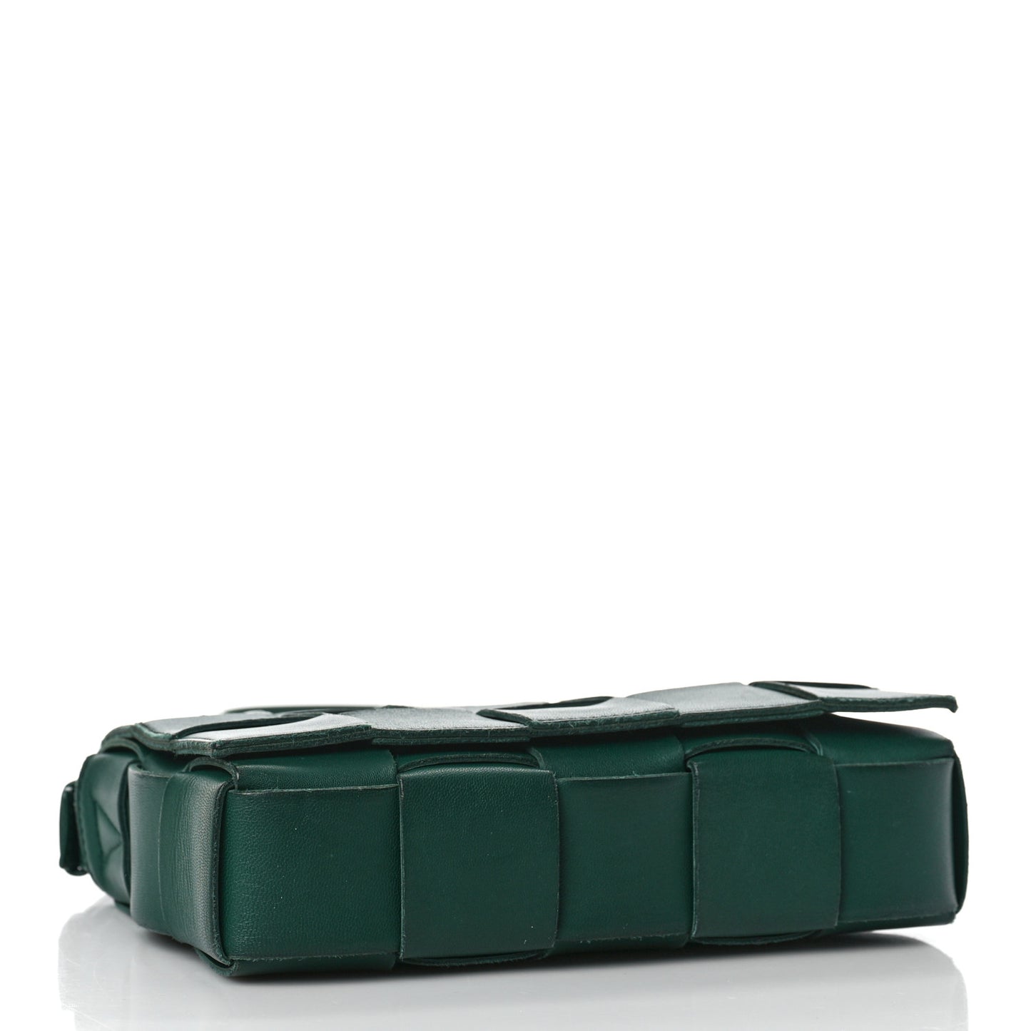 Lambskin Maxi Intrecciato Cassette Crossbody Bag Raintree Green