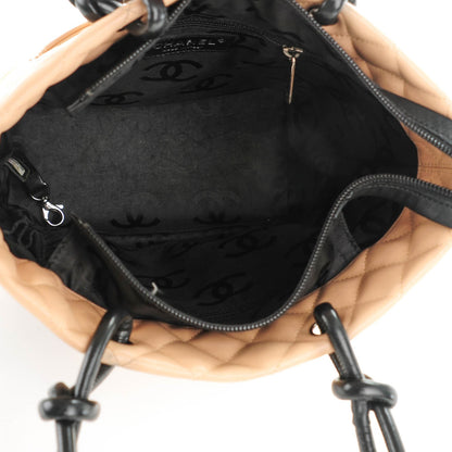 Chanel Calfskin Quilted Medium Cambon Tote Beige Black 5 of 7