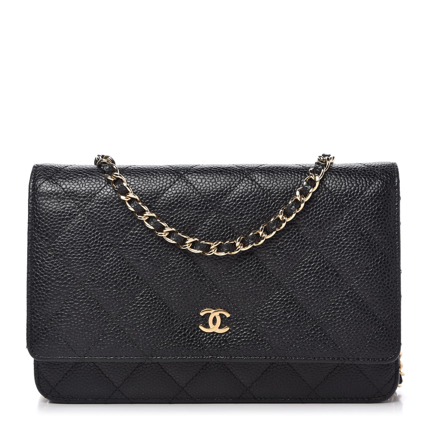 Caviar Quilted Wallet On Chain WOC Black