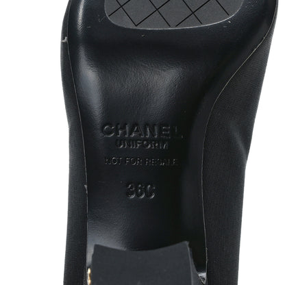 Chanel Lambskin Cap Toe CC Pumps 36 Black 6 of 8