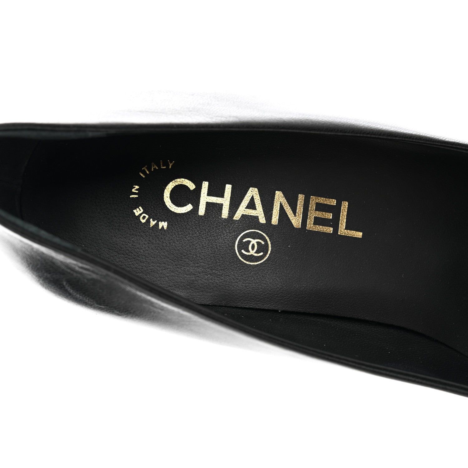 Chanel Grosgrain Cap Toe CC Pearl Pumps 37 Black 7 of 8