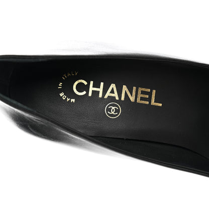Chanel Grosgrain Cap Toe CC Pearl Pumps 37 Black 7 of 8