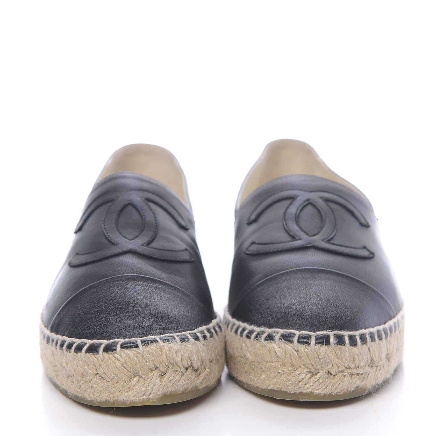 Chanel Lambskin CC Espadrilles 37 Black 2 of 10