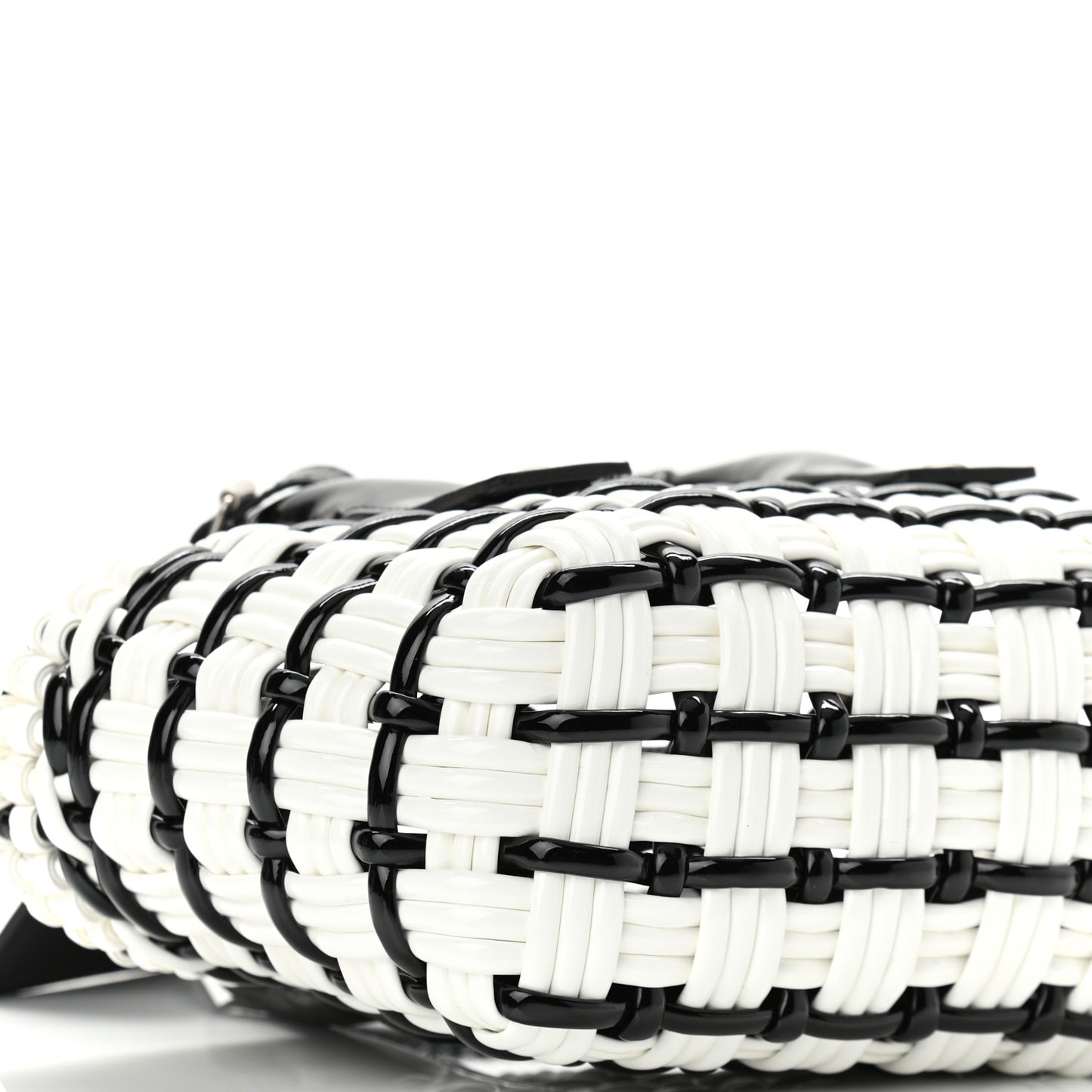 Faux Calfskin XXS Bistro Basket Black White