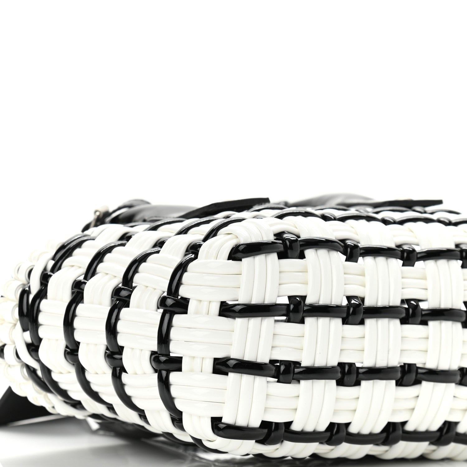 Balenciaga Faux Calfskin XXS Bistro Basket Black White 8 of 9
