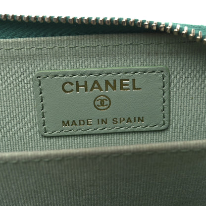 Chanel Caviar Quilted Perforated CC Zip Coin Purse Green 6 of 7