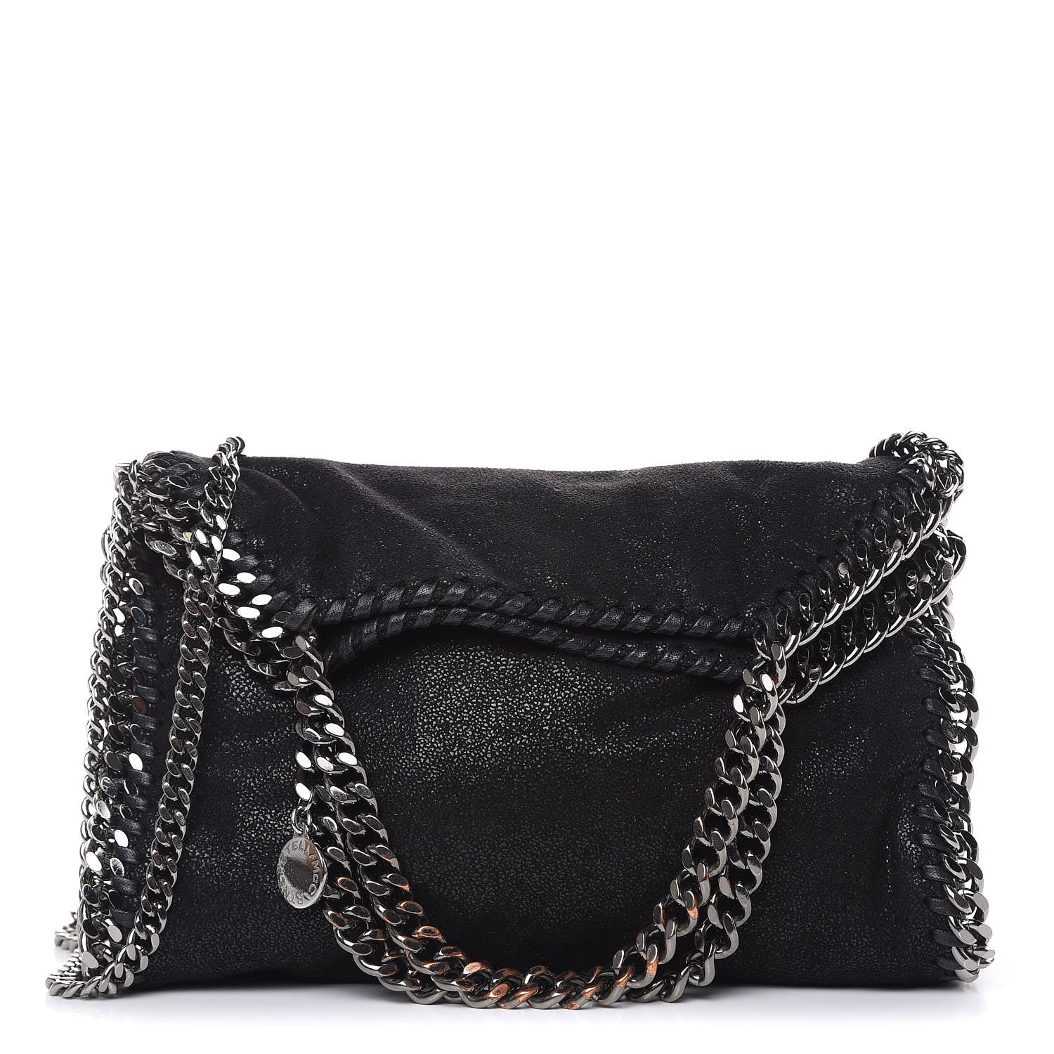 Stella McCartney Shaggy Deer Mini Falabella Fold Over Tote Black 1 of 10