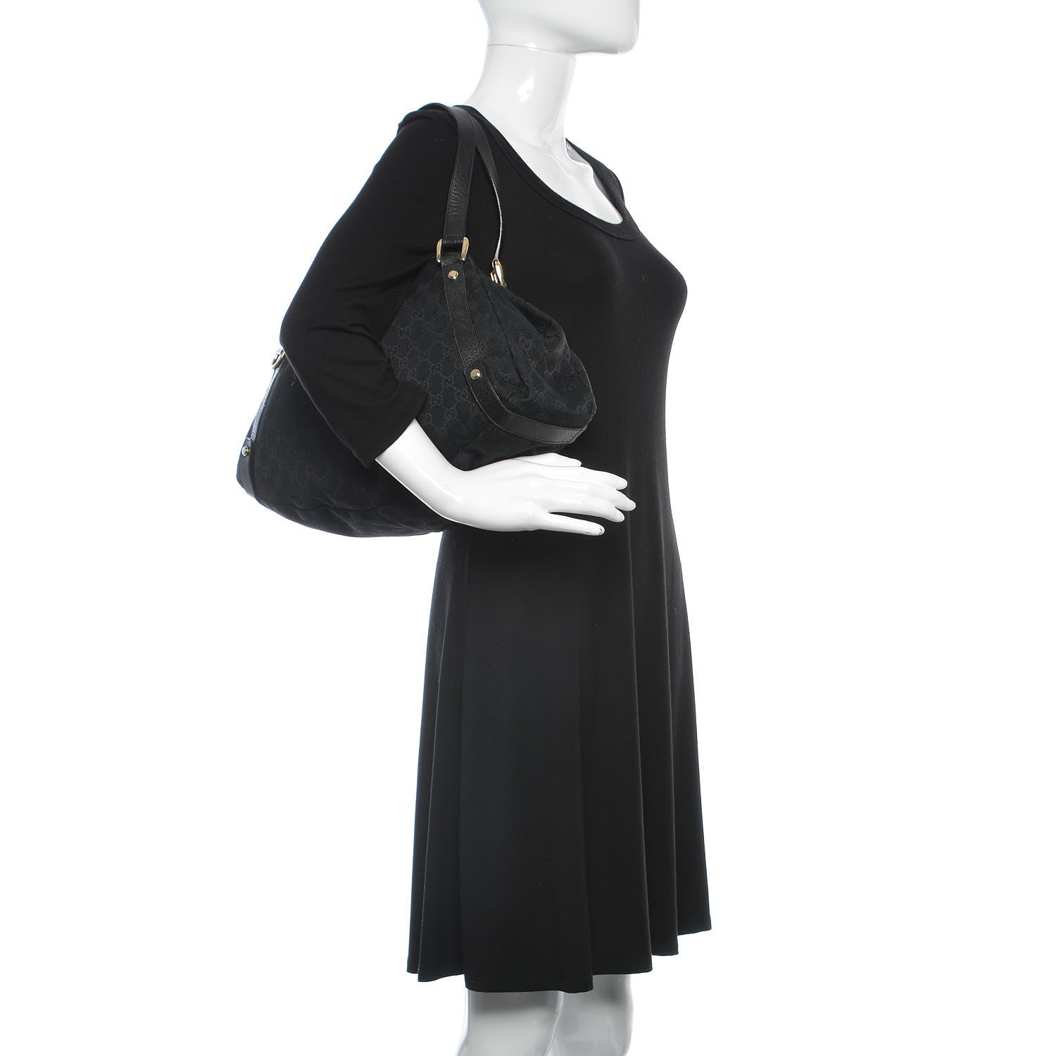 Gucci Monogram Medium Abbey Shoulder Bag Black 2 of 11