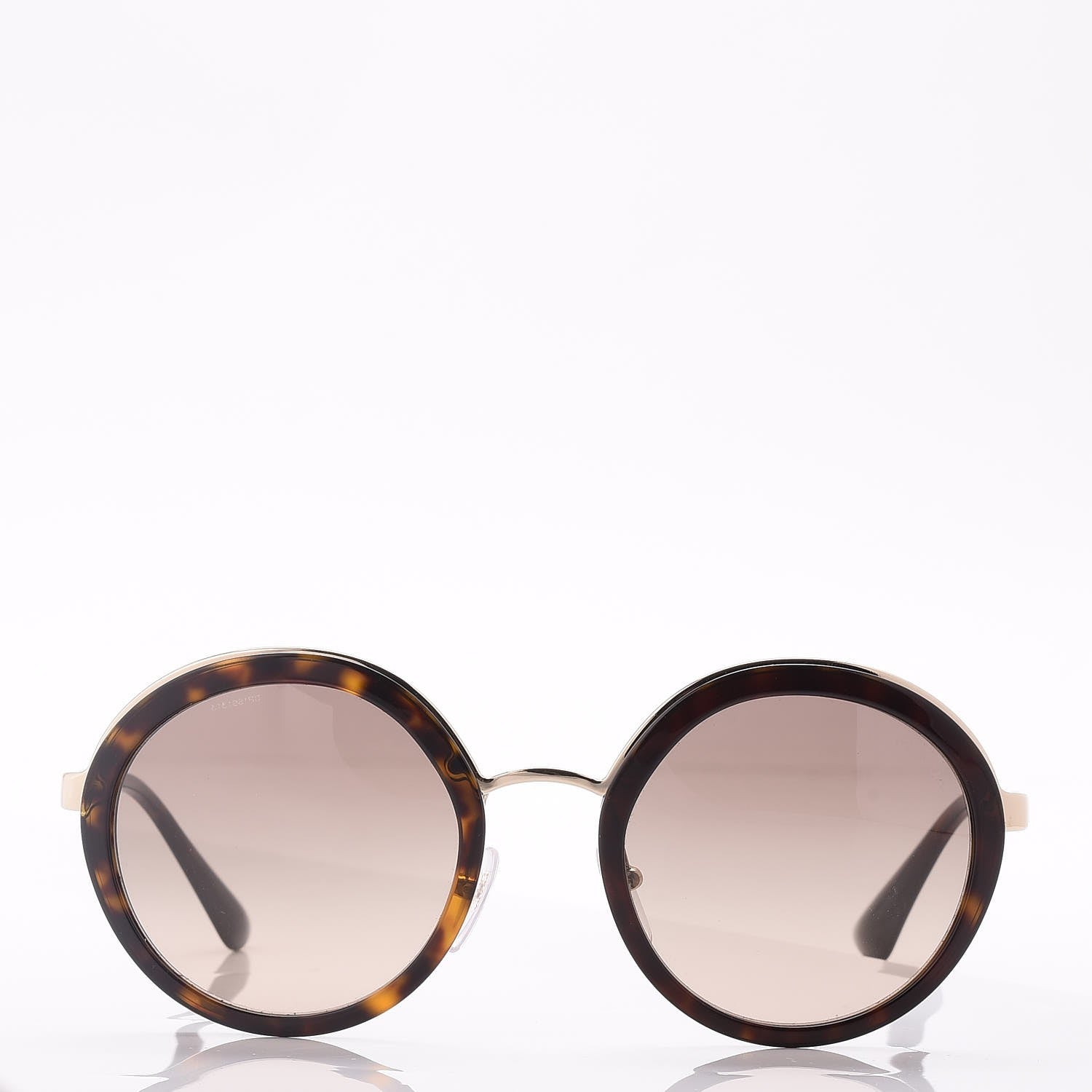 Prada Round Frame Sunglasses SPR 50T Tortoise Gold 2 of 8
