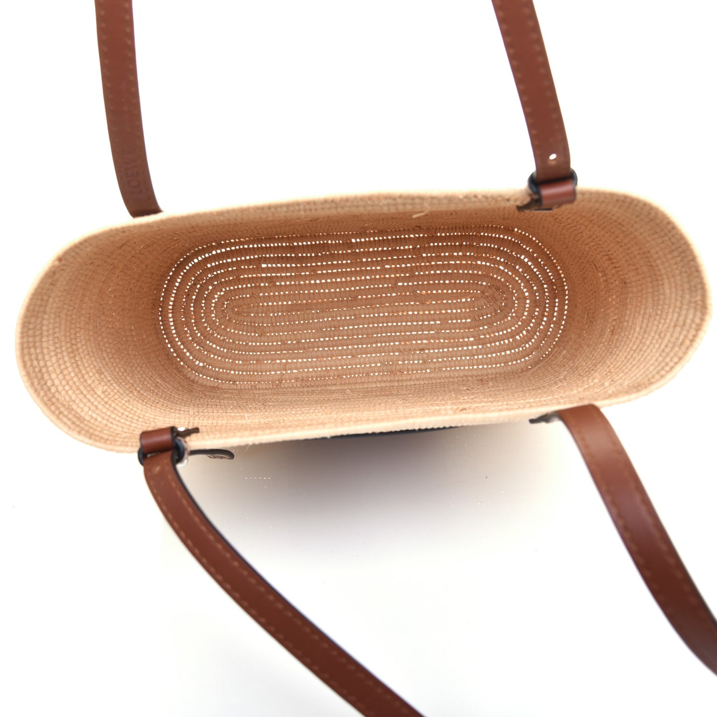 Raffia Small Square Basket Tote Bag Natural Tan