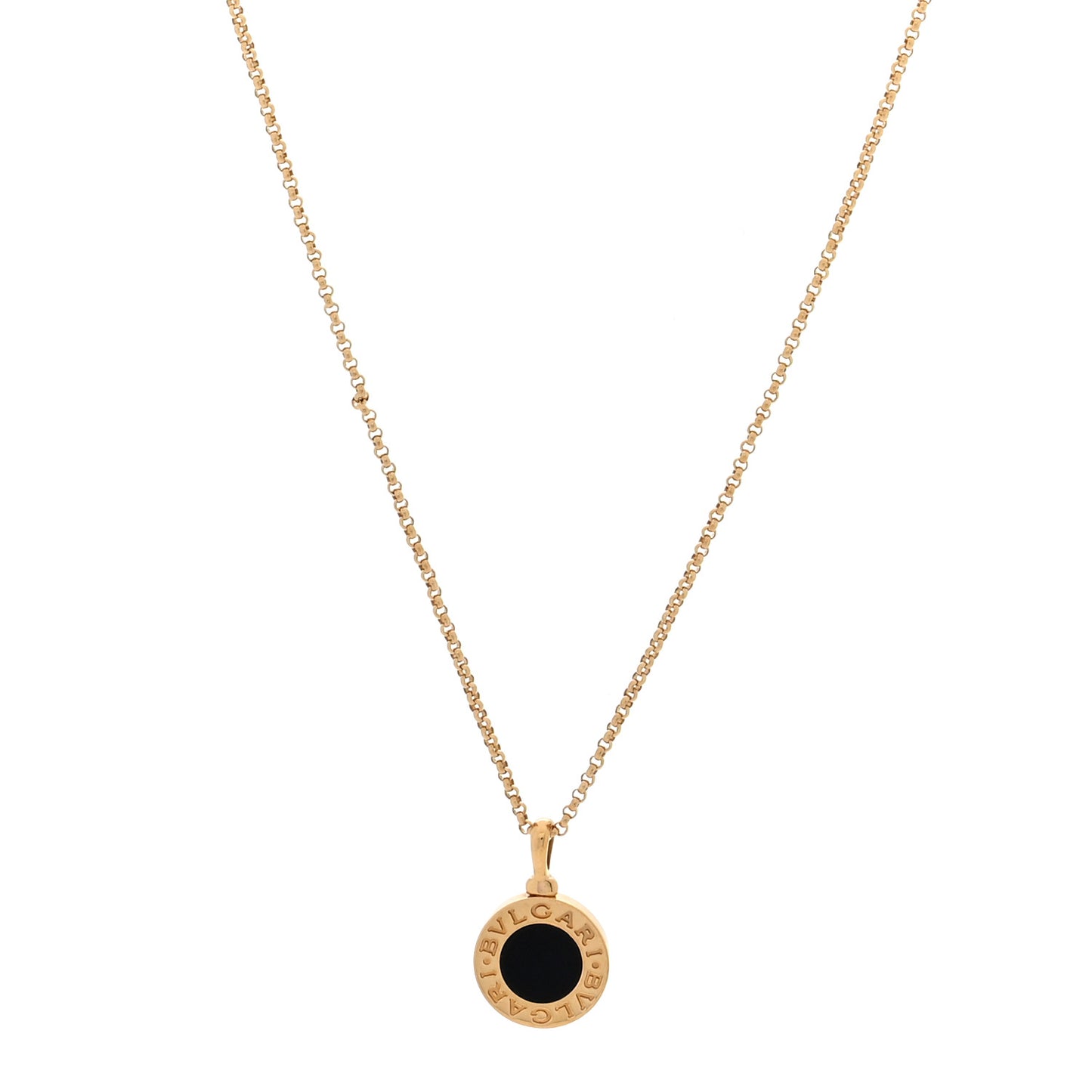 18K Yellow Gold Black Onyx BVLGARI BVLGARI Pendant Necklace
