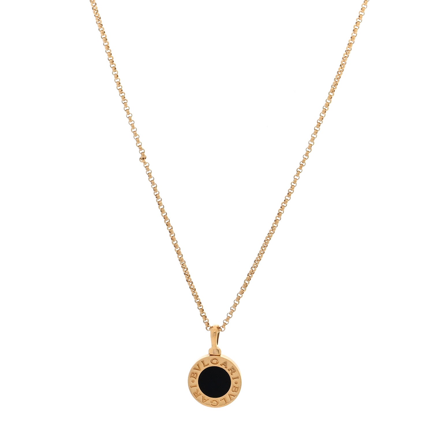 Bulgari 18K Yellow Gold Black Onyx BVLGARI BVLGARI Pendant Necklace 1 of 4
