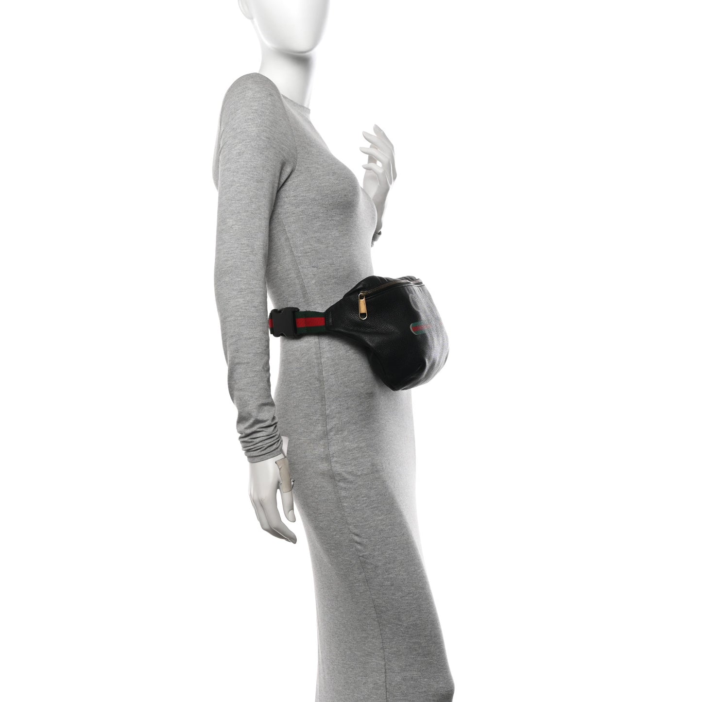 Grained Calfskin Logo Belt Bag Black