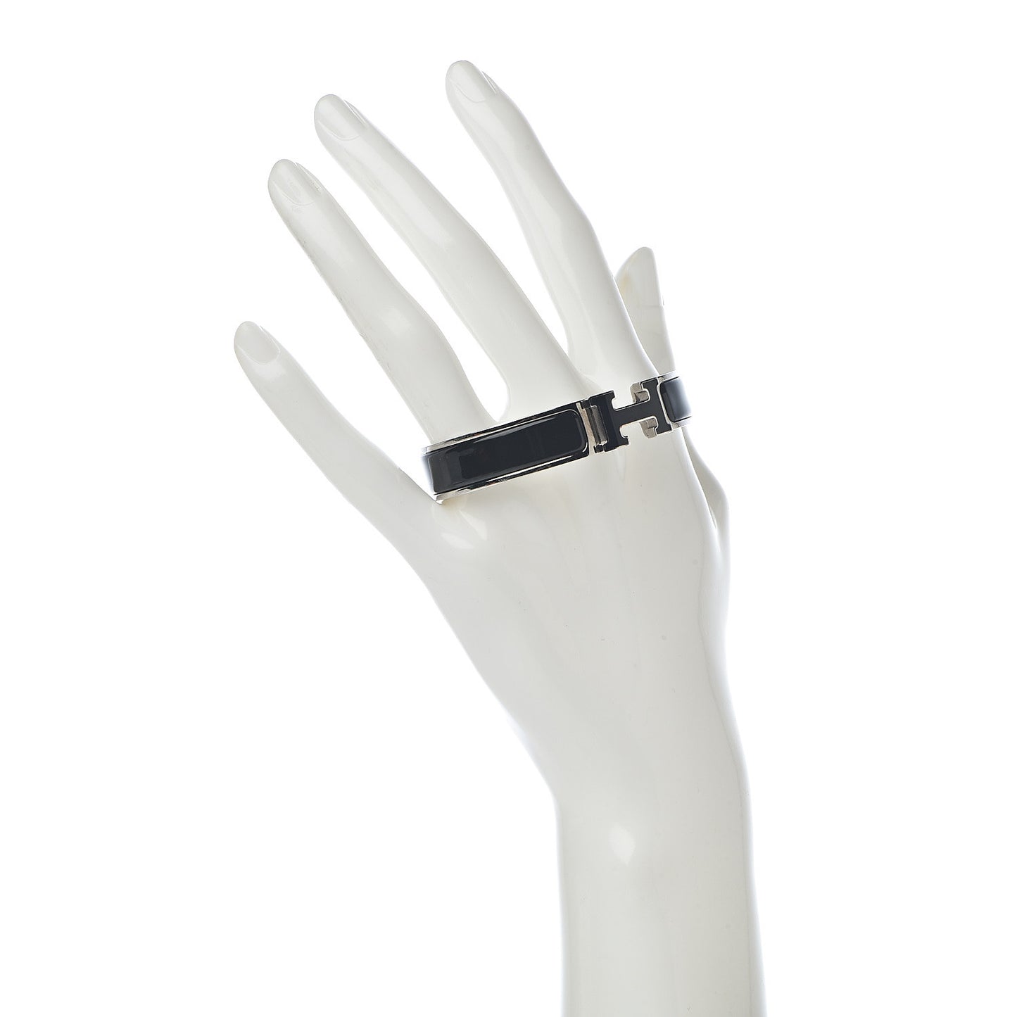 Enamel Narrow Clic Clac H Bracelet PM Black