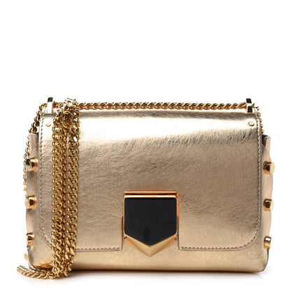 Jimmy Choo Metallic Calfskin Lockett Petite Shoulder Bag Gold 1 of 10