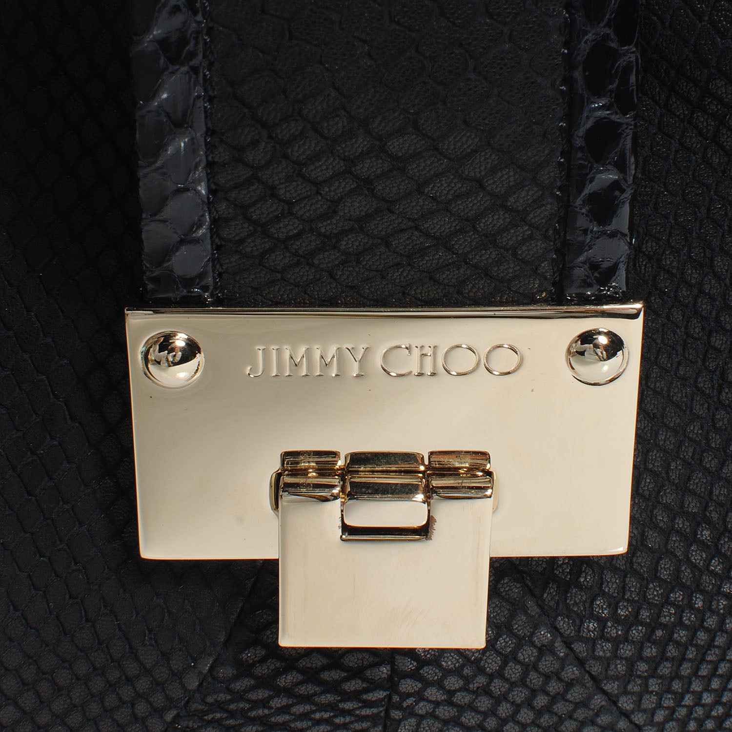 Jimmy Choo Elaphe Snakeskin Roxie Hobo Black 7 of 7
