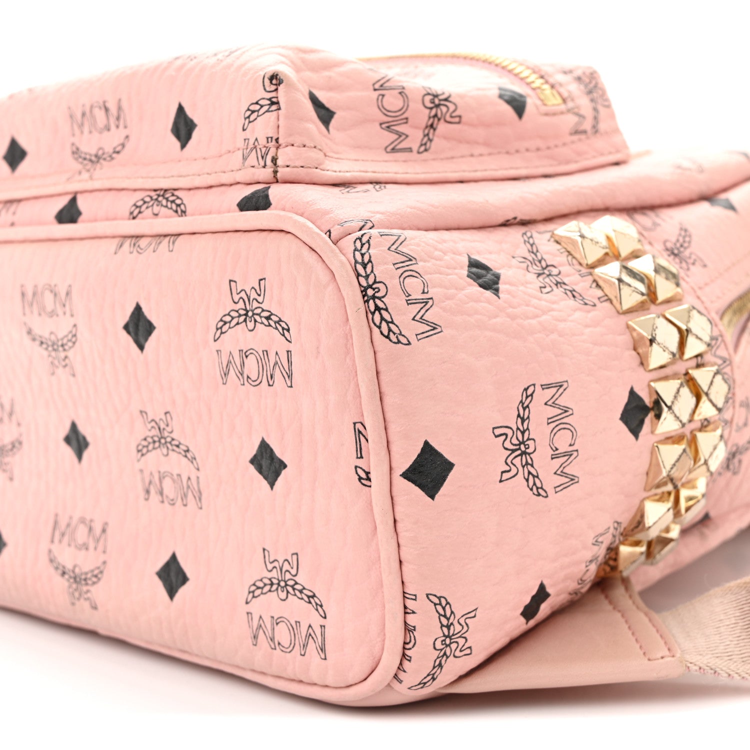 MCM Visetos Outline Stud Mini Stark Backpack Soft Pink 1846835