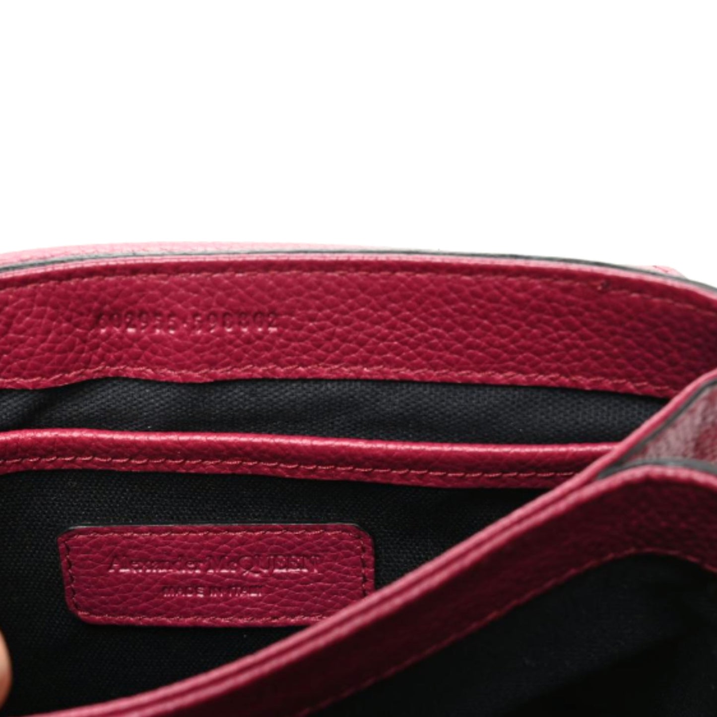 Calfskin Small Twin Skull Chain Crossbody Burgundy
