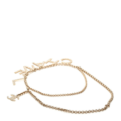 Chanel Metal Crystal 90's Icon Logo Chain Belt Gold 2 of 5