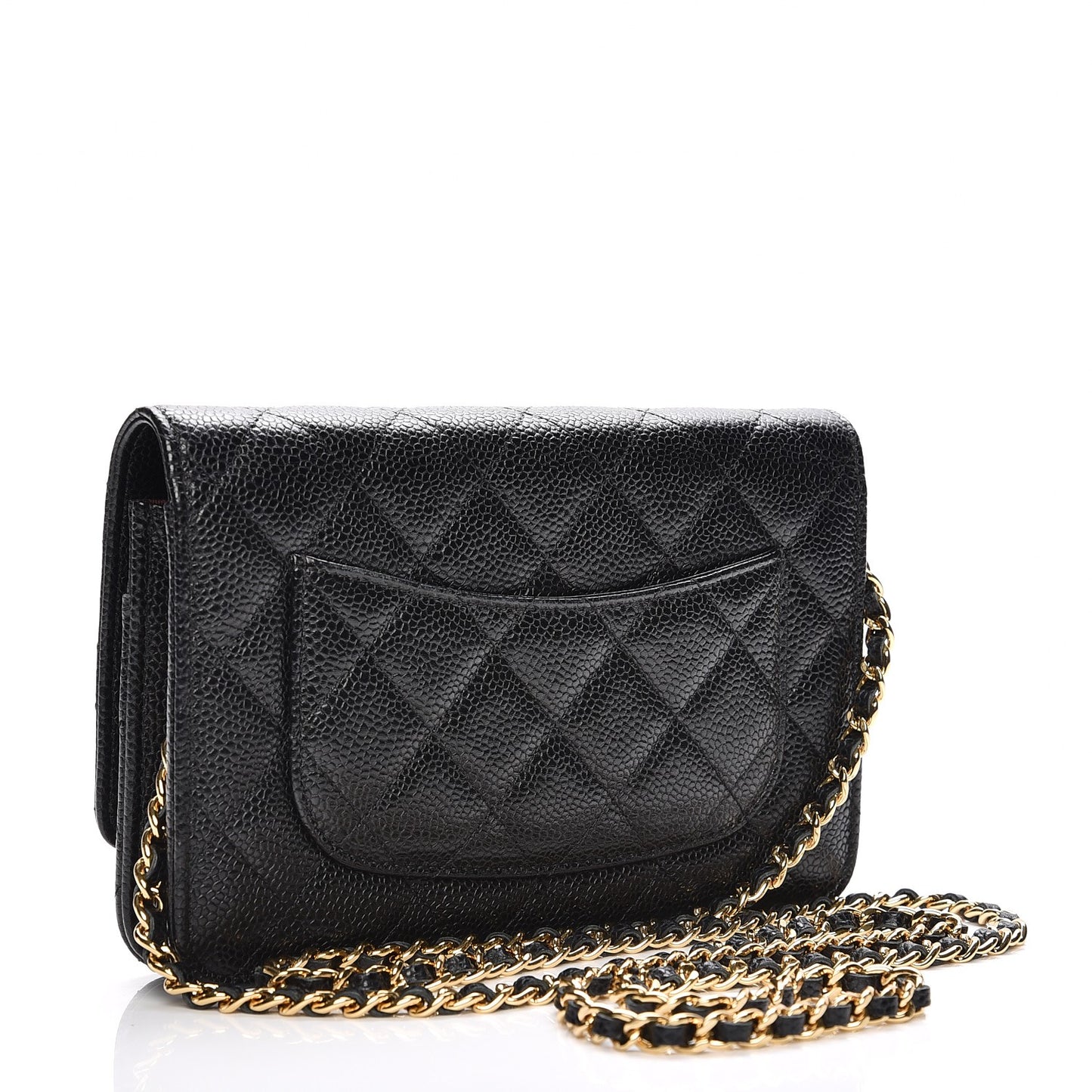 Caviar Quilted Wallet On Chain WOC Black