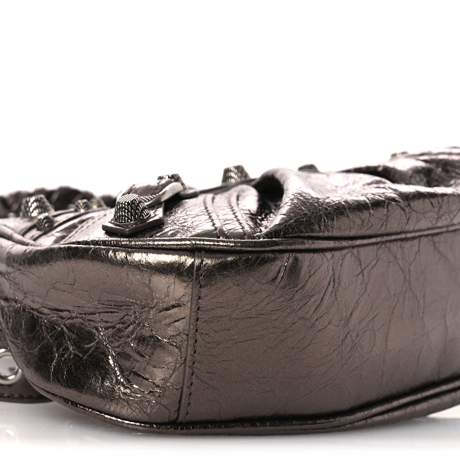 Balenciaga Metallic Agneau Arena Le Cagole Shoulder Bag XS Dark Bronze 10 of 11