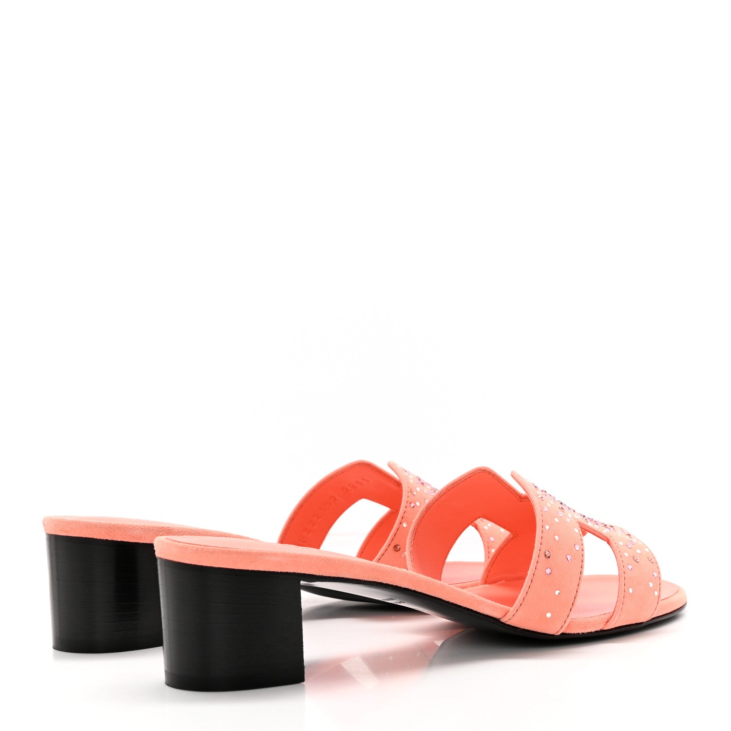 Hermes Suede Goatskin Crystal Oasis Sandals 37.5 Orange Joey 4 of 14