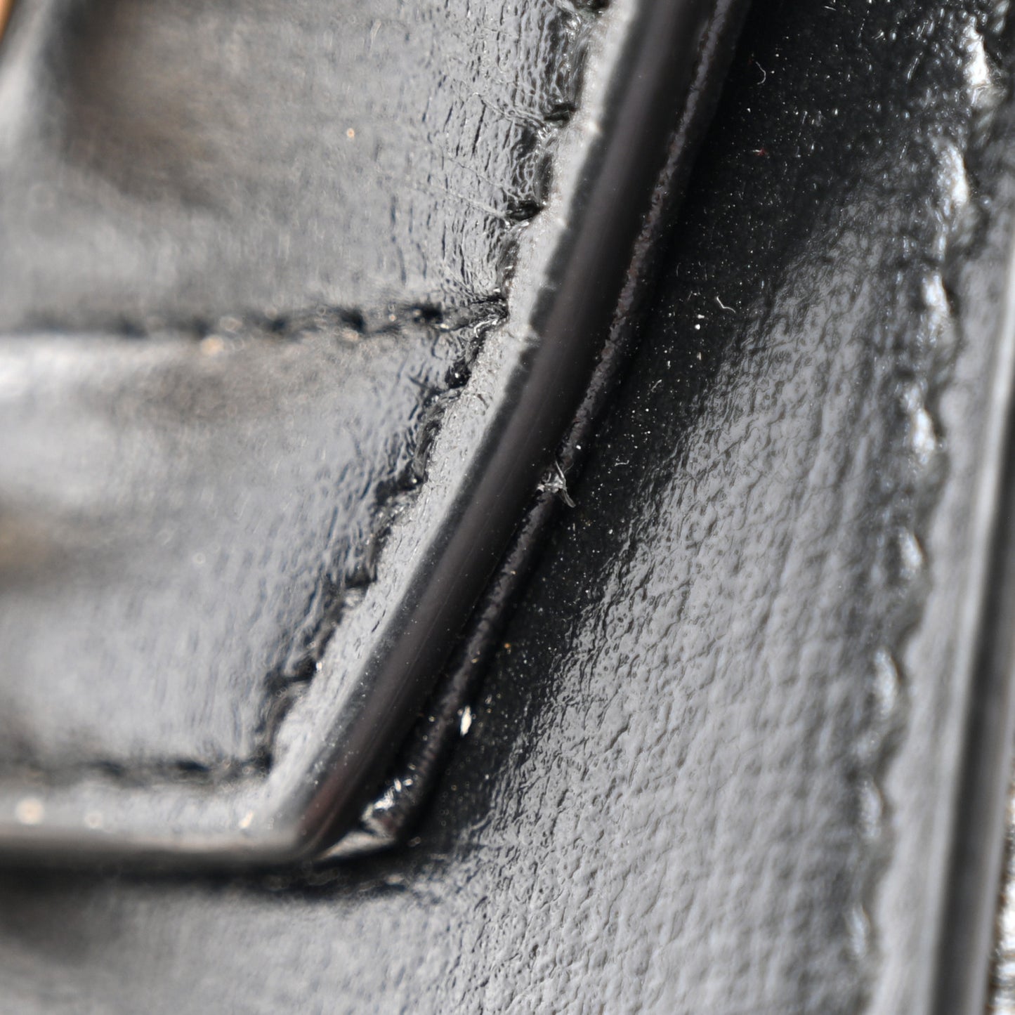 Glazed Textured Calfskin Mini Horsebit 1955 Top Handle Flap Bag Black