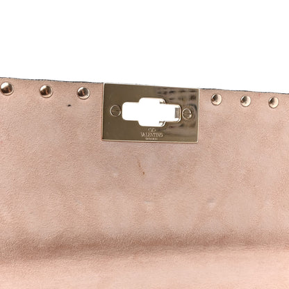 Valentino Garavani Craquele Nappa Medium Rockstud Spike Shoulder Bag Water Rose 13 of 18