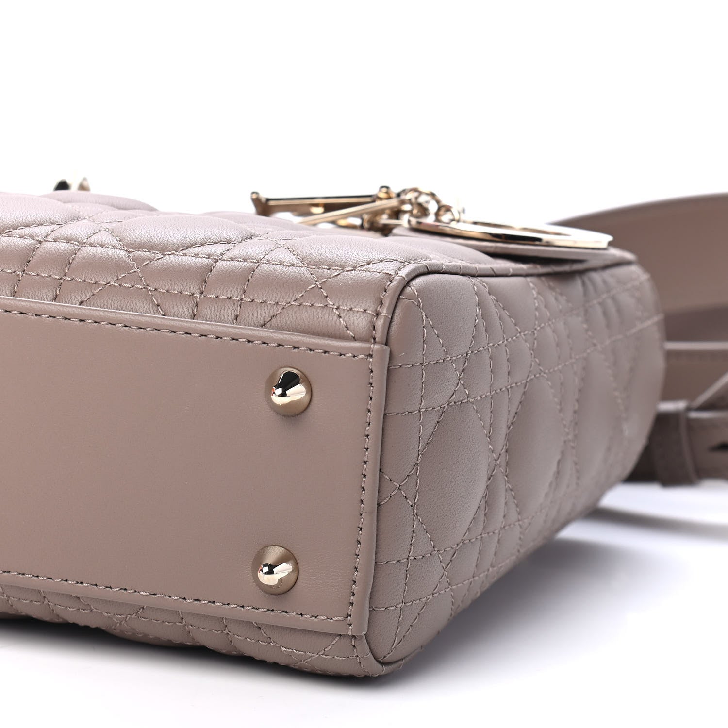Christian Dior Lambskin Cannage Small My ABCDior Lady Dior Taupe 9 of 9
