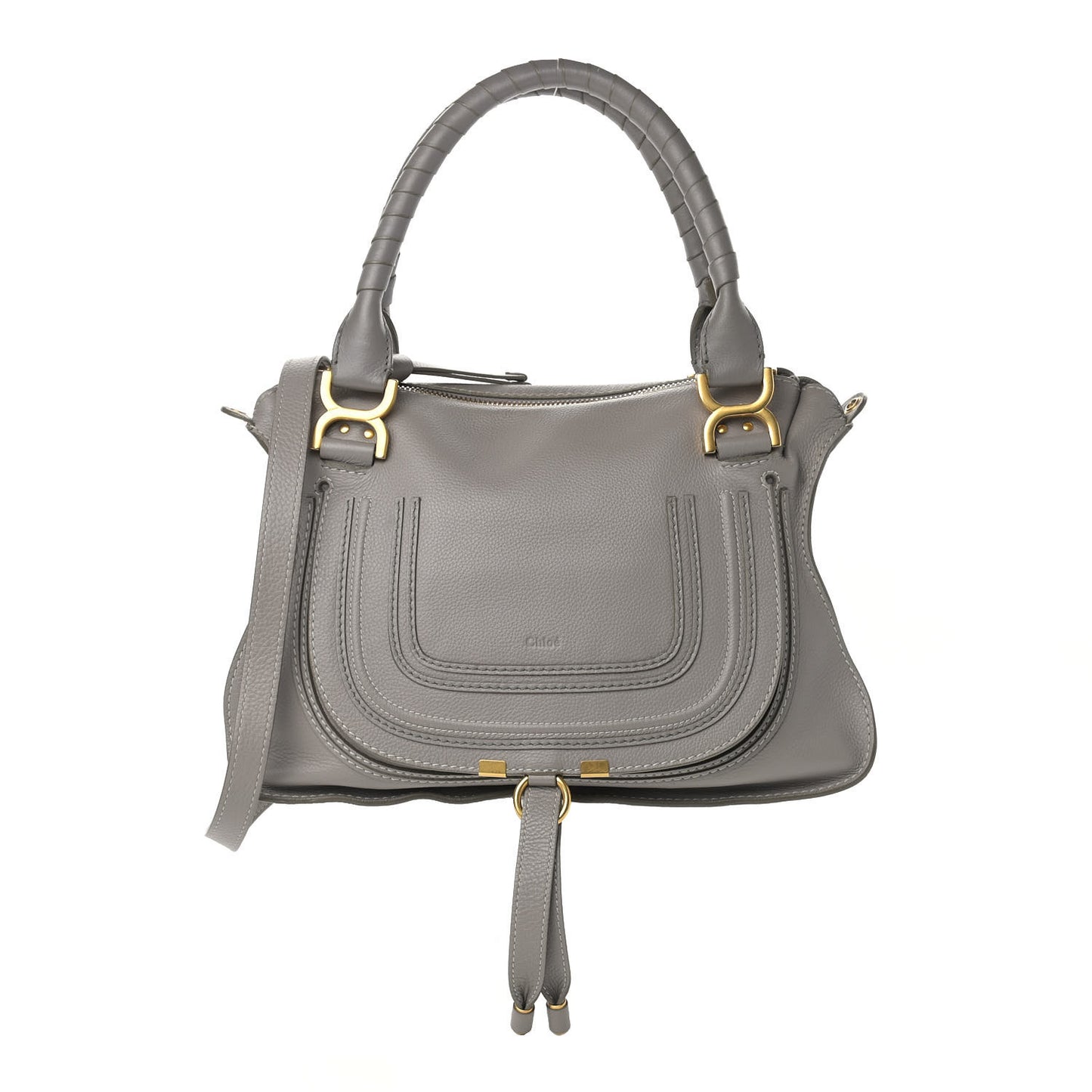 Calfskin Medium Marcie Satchel Cashmere Grey