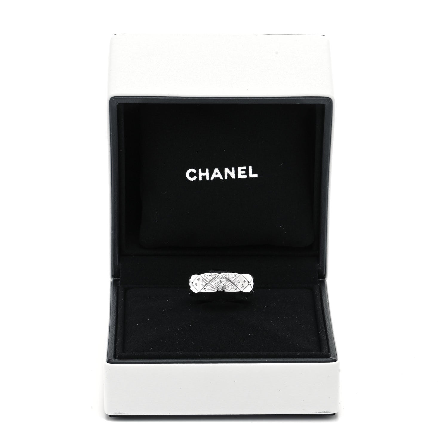 Chanel 18K White Gold Diamond Small Coco Crush Ring 57 8 5 of 5