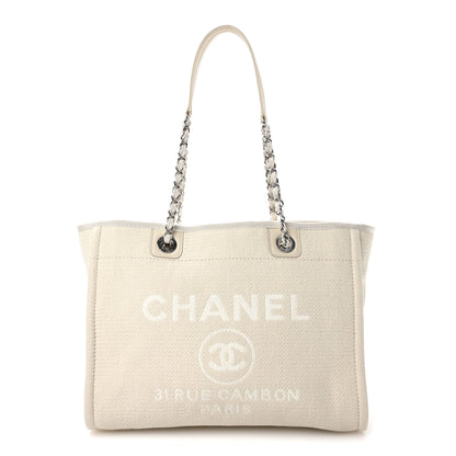 Chanel Mixed Fibers Small Deauville Tote White 1 of 10