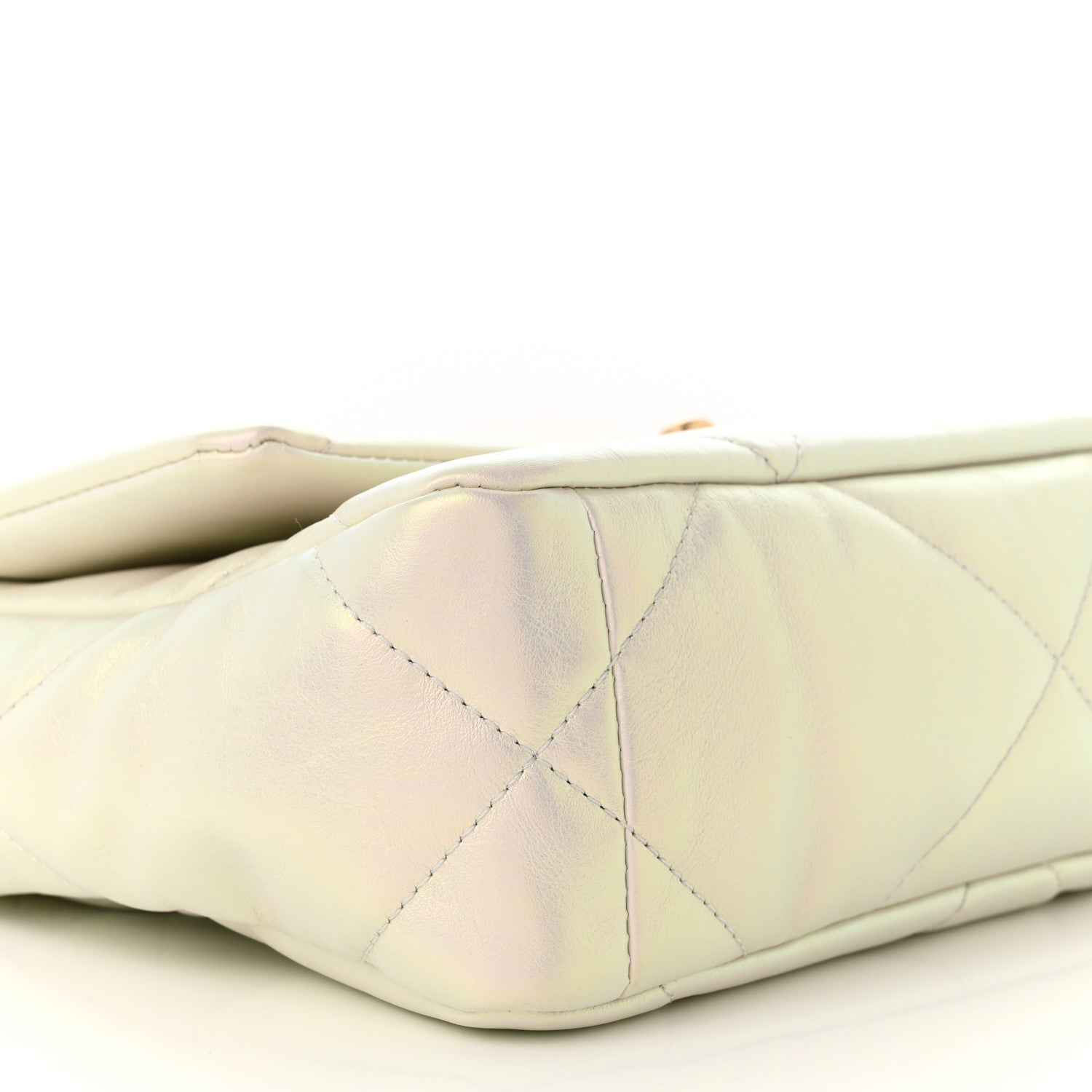 Chanel Iridescent Calfskin Quilted Medium Chanel 19 Flap White 9 of 11