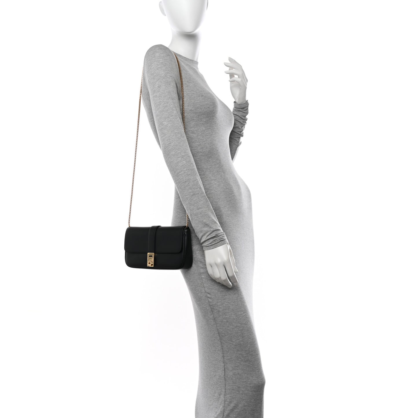 Calfskin Archive Gancini Flap Crossbody Black