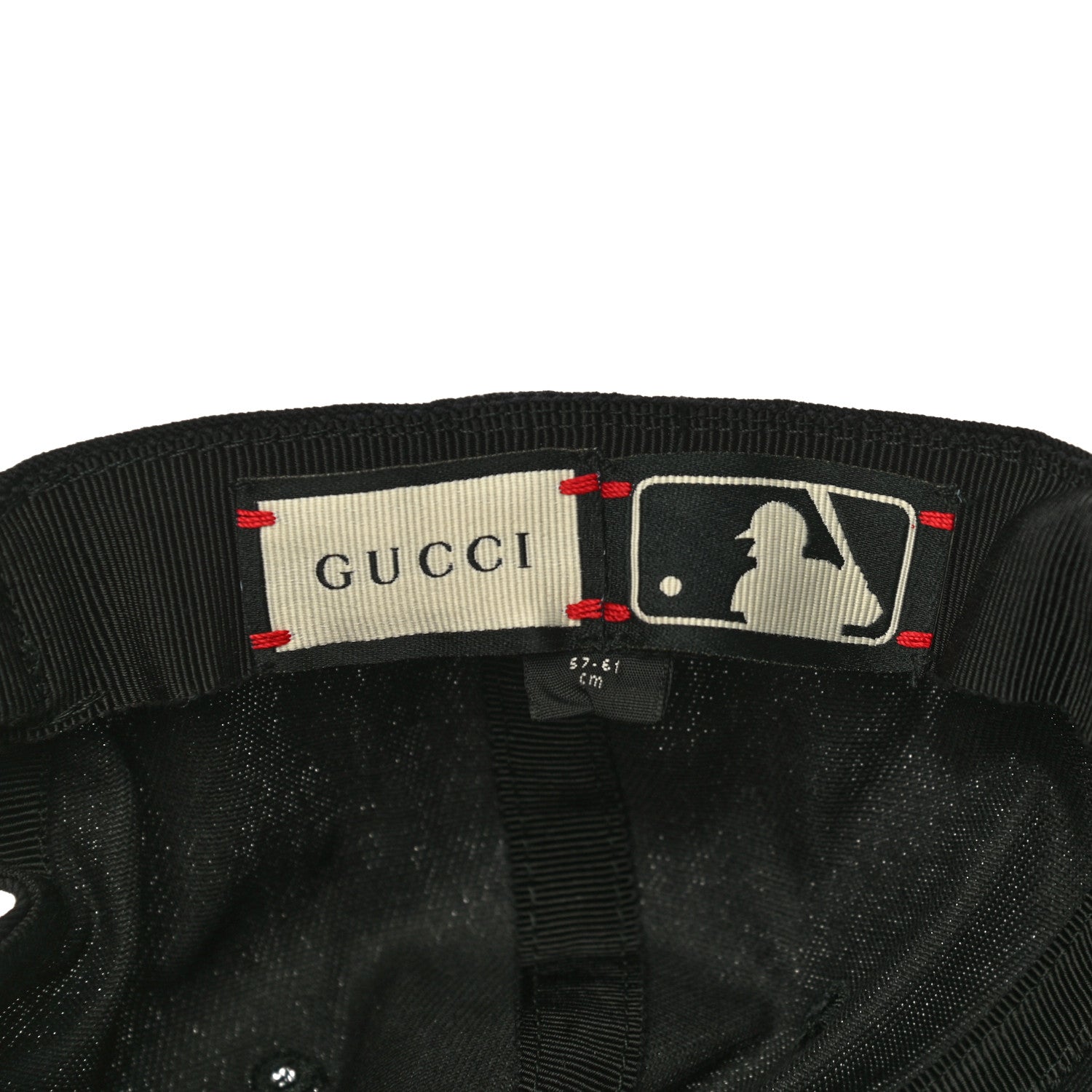 Gucci X MLB Cotton NY Yankees Baseball Hat 57-61 Black 7 of 9
