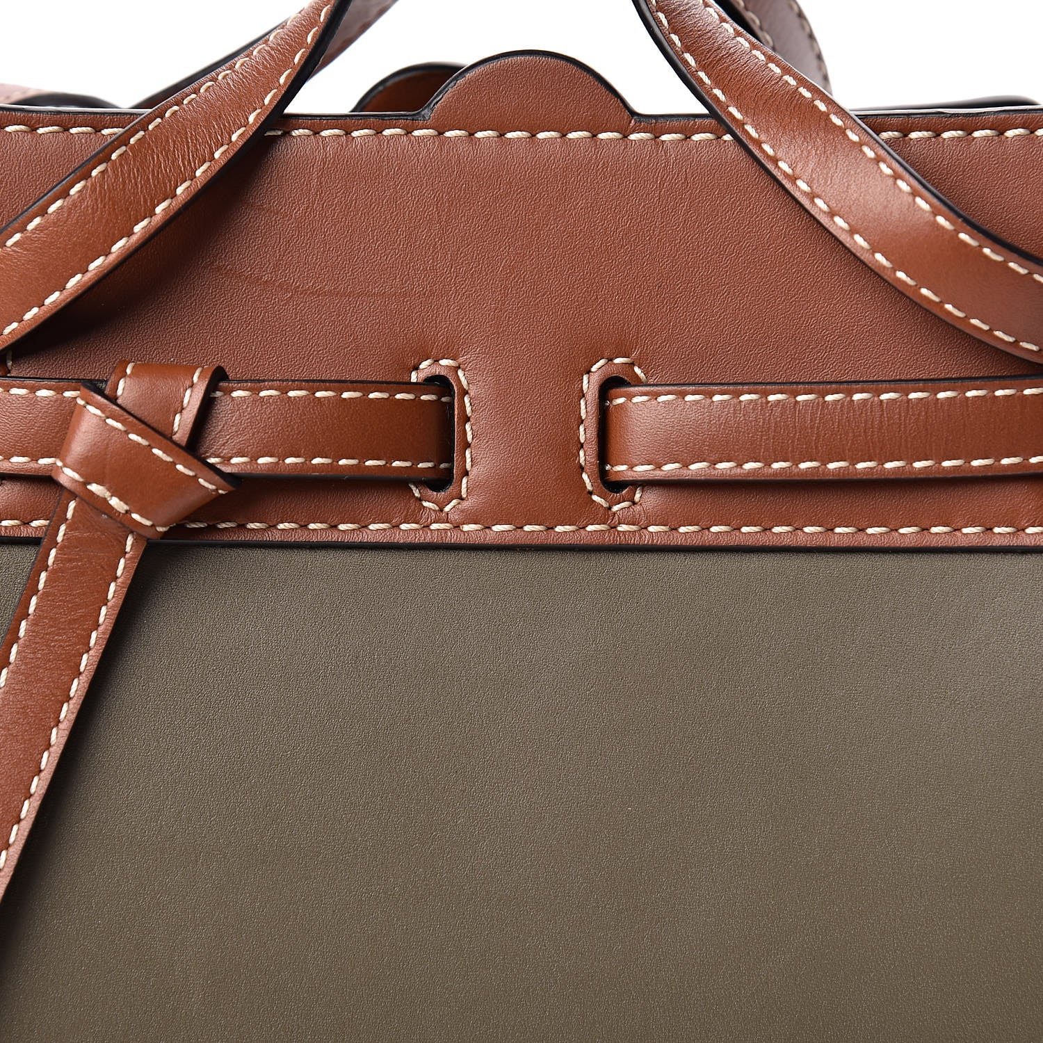 Loewe Calfskin Linen Mini Lazo Tote Khaki Green 13 of 16