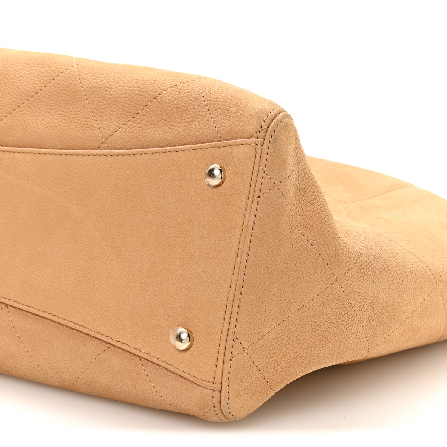 Chanel Grained Nubuck Calfskin Quilted Maxi Shopping Bag Beige 10 of 10