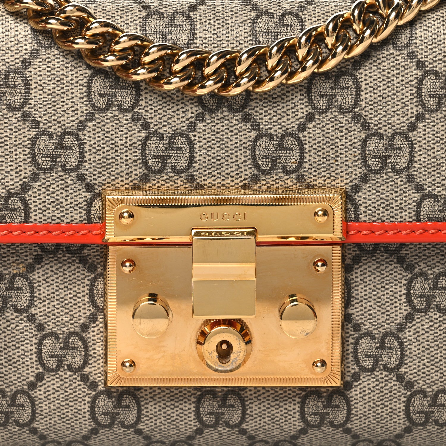 Gucci GG Supreme Monogram Patent Small Padlock Shoulder Bag Multicolor 8 of 12