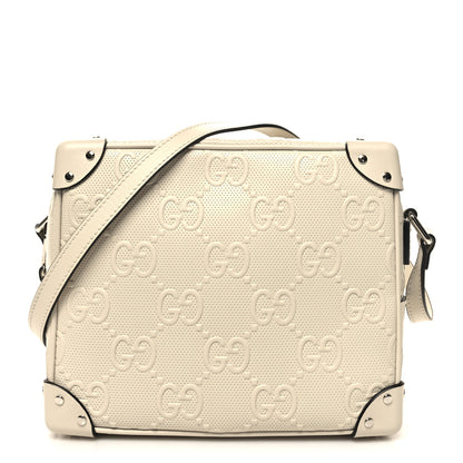 Gucci Calfskin GG Tennis Embossed Square Messenger Bag Mystic White 1 of 10