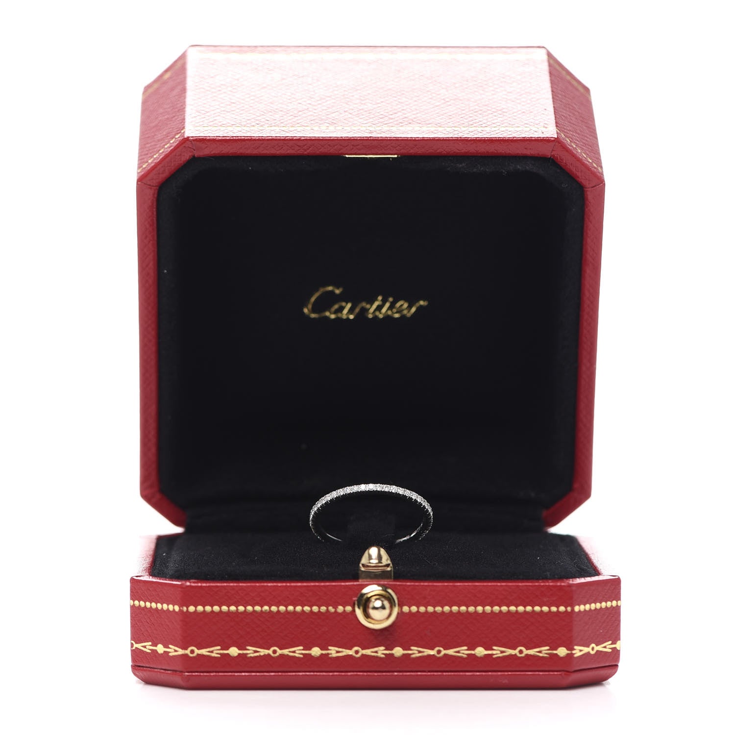 Cartier 18K White Gold Diamond 1.5mm Etincelle de Cartier Wedding Band Ring 52 6 4 of 5